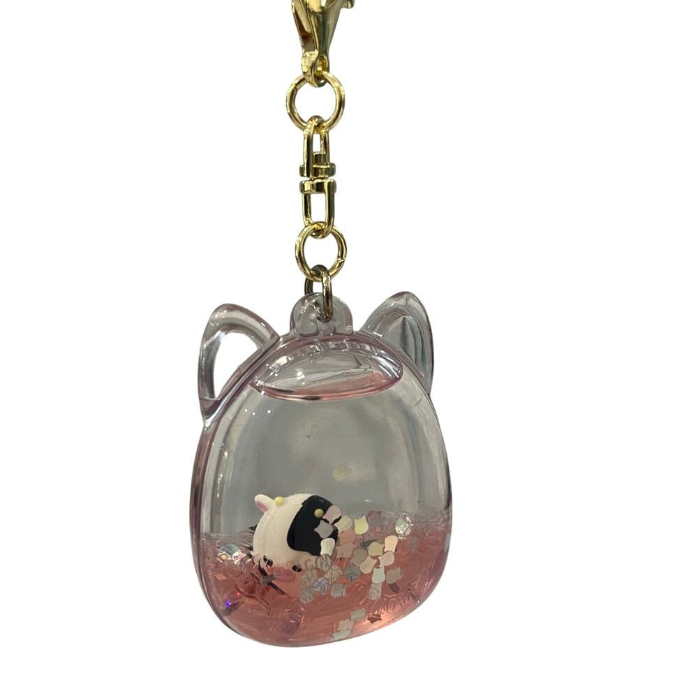 Squishmallow Tsunameez Connor the Cow Keychain Bag Clip Pink Liquid